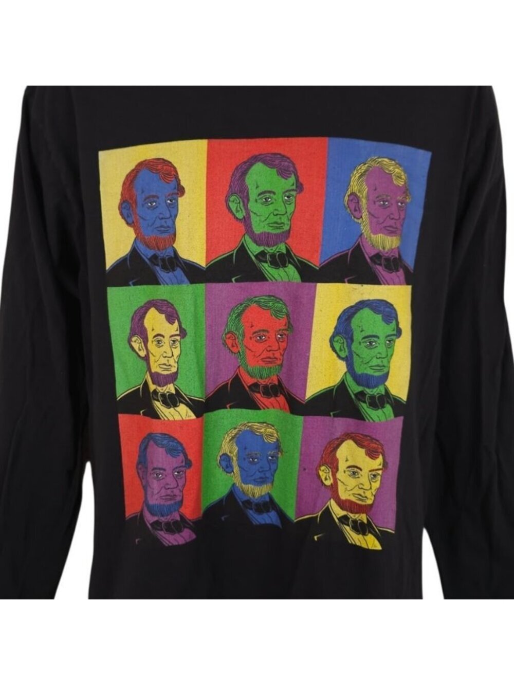 Abraham Lincoln T Shirt Mens Size Large Black Pop Art Tee